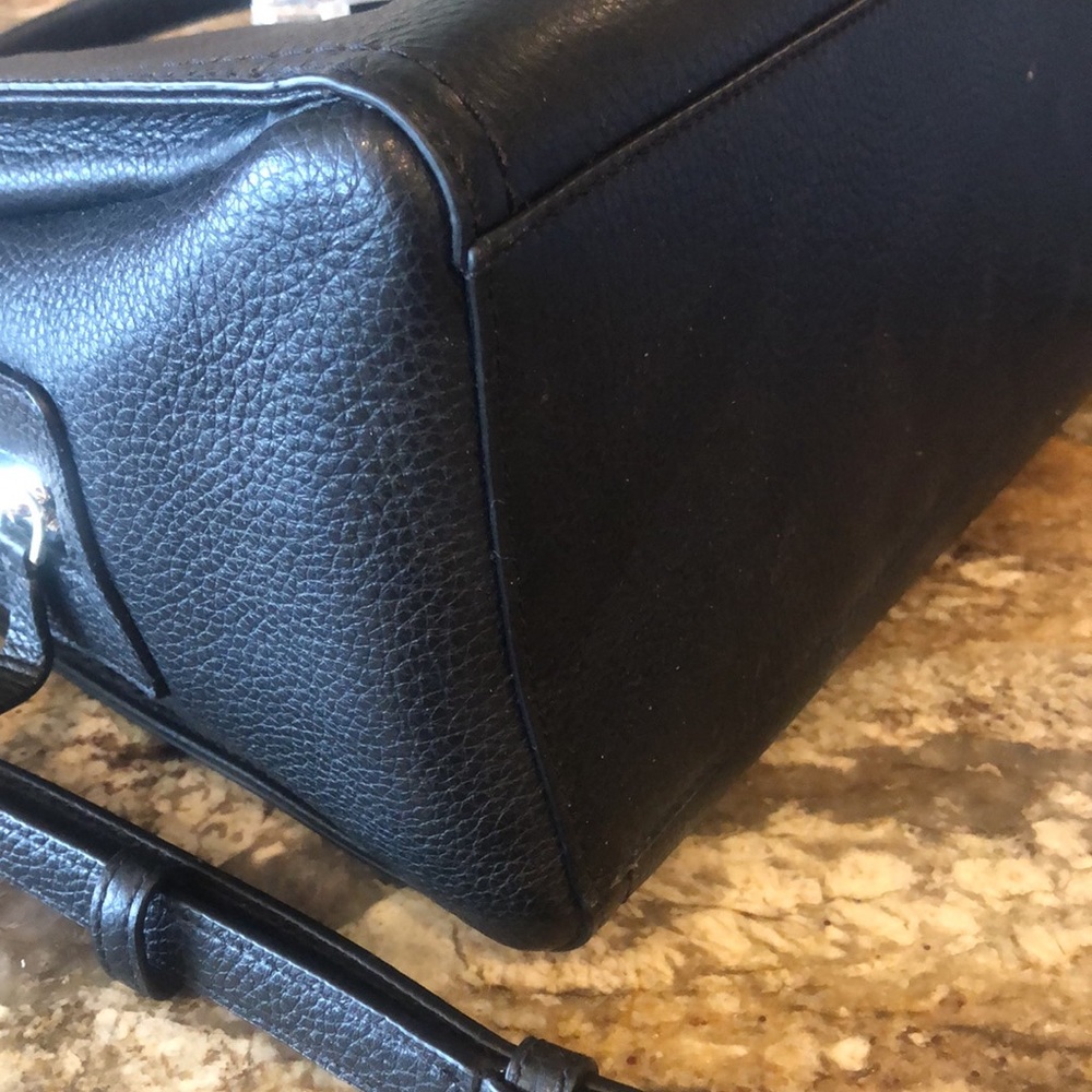 SPOTLESS ♠️ Kate Spade black satchel w/detachable shoulder strap w/lthr poms - Picture 7 of 9